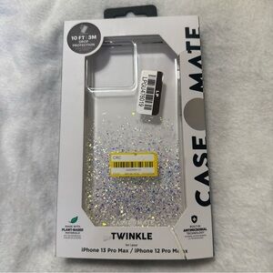 Case-Mate Twinkle Case for iPhone 12/13 Pro Max - Silver Glitter New